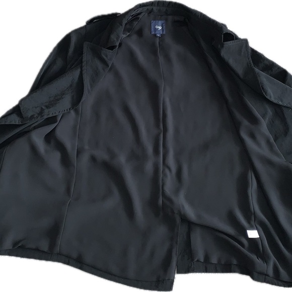GAP Lightweight Black Trench Coat - Picture 3 of 8